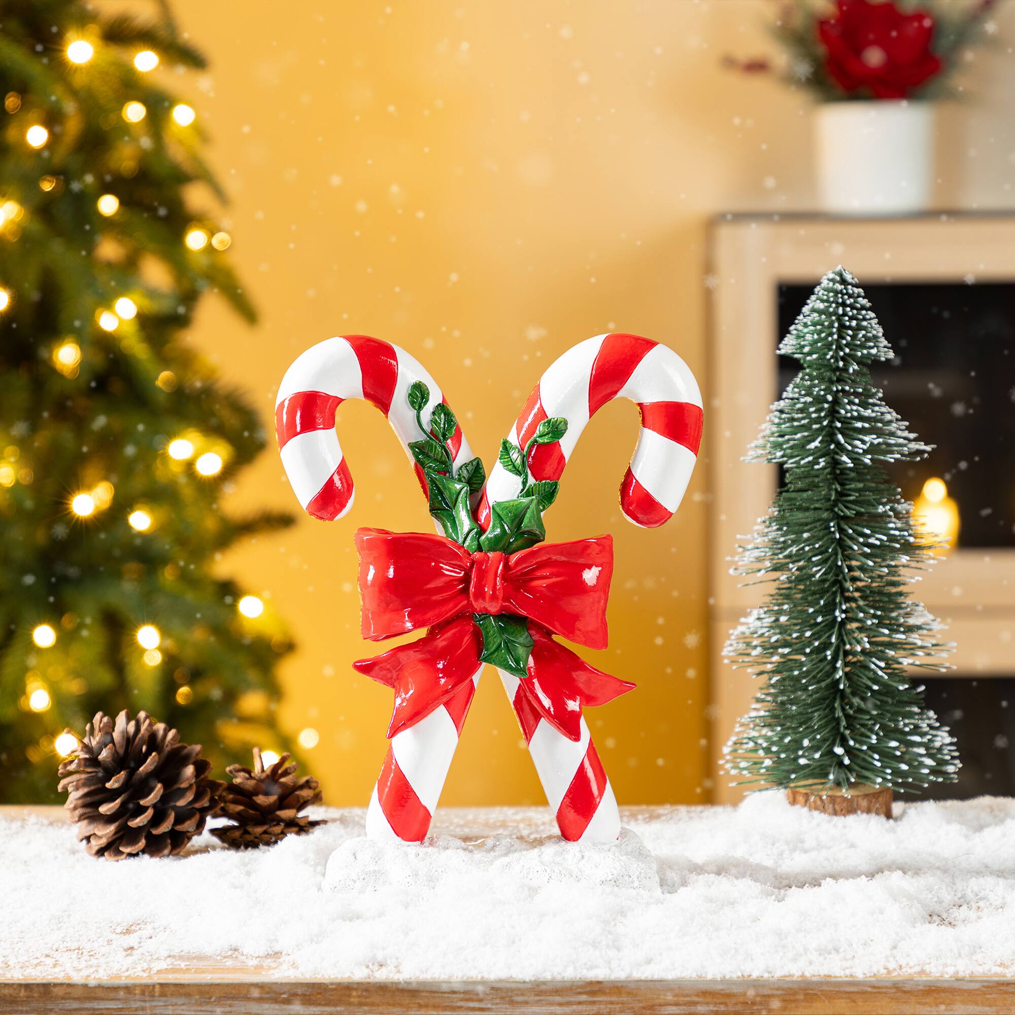 Glitzhome® 10" Christmas Resin Candy Cane Table Decor